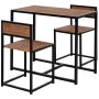 3-piece dining set Homcom, brown/black