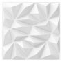 3D PVC wall panels, 20 or 40 pcs, White, 50 × 50 × 6 cm