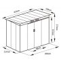 Garden storage shed 213x130x173cm., dark gray/white
