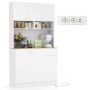 Kitchen cabinet 100x40x181cm., white/brown