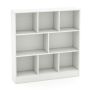 3-Tier Wooden Bookshelf with 8 Cubes, White