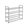 Shoe rack with 4 levels, gray