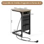 Set of 2 side tables 40x30x60cm, brown/black