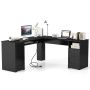 Desk 168x168x76cm., black