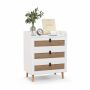 Bedside table 60x39.5x75cm., white/light brown