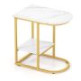 Side table 60x40x60cm., gold/white