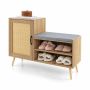 Shoe bench 105x35x76cm., light brown/gray