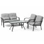5-piece garden furniture set, black/grey