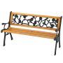 Garden bench 126x52x74cm., light brown/black