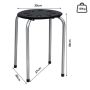 Set of 6 stools 30x30x44.5cm., black/silver color