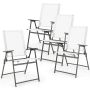 Set of 4 folding chairs 62x58x96cm., white/black