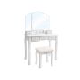 Makeup table with folding mirror