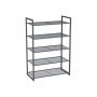 Shoe rack 5 mesh shelves, gray