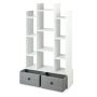 Freestanding shelf 80x24x132cm., white/gray
