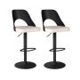 Set of 2 bar stools 44x50x111cm., black/beige