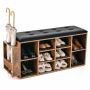 Shoe bench 110x30x52cm., brown/black