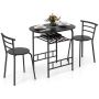 Dining room furniture set, 3 pieces, black