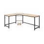 Desk 168x125x74cm., light brown/black