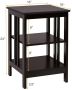 Set of 2 bedside tables 40x40x61cm, dark brown