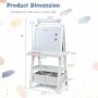 Double-sided drawing board 59x50x117cm., white/black