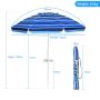 Beach umbrella 220x220m., blue/white
