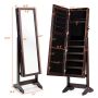 Standing mirror-jewelry cabinet 41x36.5x146cm., brown/black