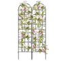 Set of 2 plant supports 220x50cm., black