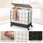 Laundry basket 68x34x67cm., black/beige