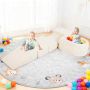 5-piece climbing toy set with ball pit, beige