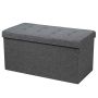 Pouf with storage box 80x38x38cm., dark gray