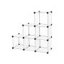 Plastic shoe rack, 6 compartments, white