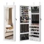 Hanging mirror-jewelry cabinet 37x9.5x108cm., white/black
