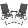 Set of 2 folding chairs 59x64.5x101cm., dark gray/black
