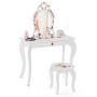 Children's dressing table with chair, white