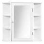 Bathroom wall cabinet with mirror 66x16.5x62cm., white