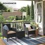 Garden furniture set, table with 2 chairs GGF003B01