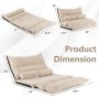 Sofa bed 180x110x18cm., beige