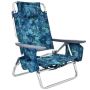 Set of 2 beach chairs and table, navy blue/grey