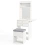 Dressing table with stool 72x39x151cm., white