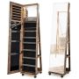 Standing mirror-jewelry cabinet 40x38x163cm., brown/black