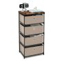 Bedside table 42x33.5x84.5cm., light brown/black