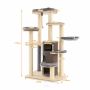 Scratching post 95x68x173cm., beige/dark gray
