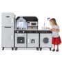 Children's kitchen 120x30x90cm., brown/gray