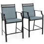Set of 2 garden chairs 66x62x114cm., blue/black