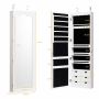 Hanging mirror-jewelry cabinet 36.5x11.5x120cm., white/black