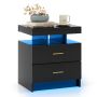 Nightstand 50x40x58cm., black/gold color