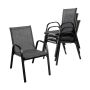 Set of 2 garden chairs 56x70x84cm., gray/black