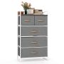 Chest of drawers 58x30x100cm., gray/white