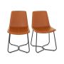 Set of 2 dining chairs 57x48x83cm., brown/black