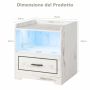 Bedside table 45x40x50cm., white